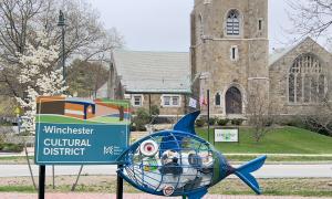 Herring with Cultural District and Earth Day signs