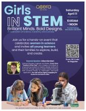 Flier for Girls in STEM: Brilliant Minds, Bold Designs